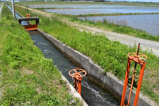 Photo, agricultural waterway, canal, agricultural water use, 