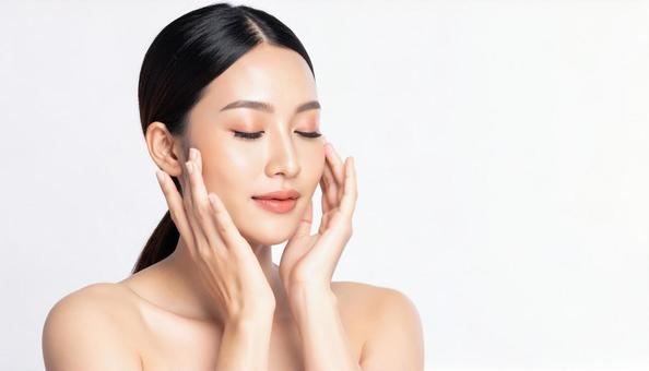 ビューティーイメージ 目をつむる女性 ビューティーイメージ 目をつむる女性の写真