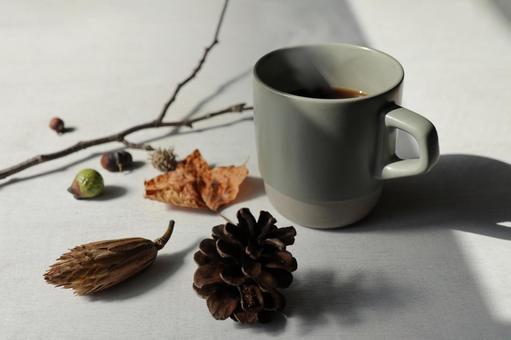 秋のコーヒータイム 秋,コーヒーブレイク,休憩の写真素材