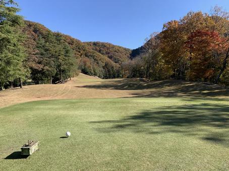 紅葉彩るティーイングエリア 相模湖カントリークラブ,ティーイングエリア,ティーグラウンドの写真素材