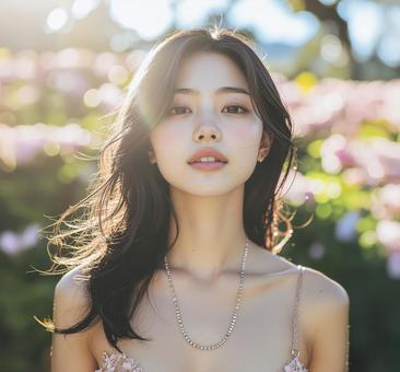 デコルテが美しい女性 デコルテが美しい女性の写真