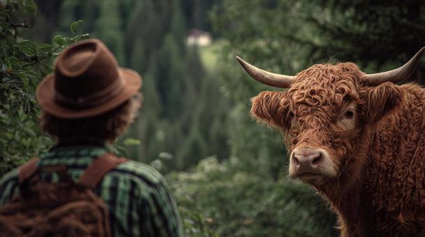 赤毛の牛に出会ったの写真