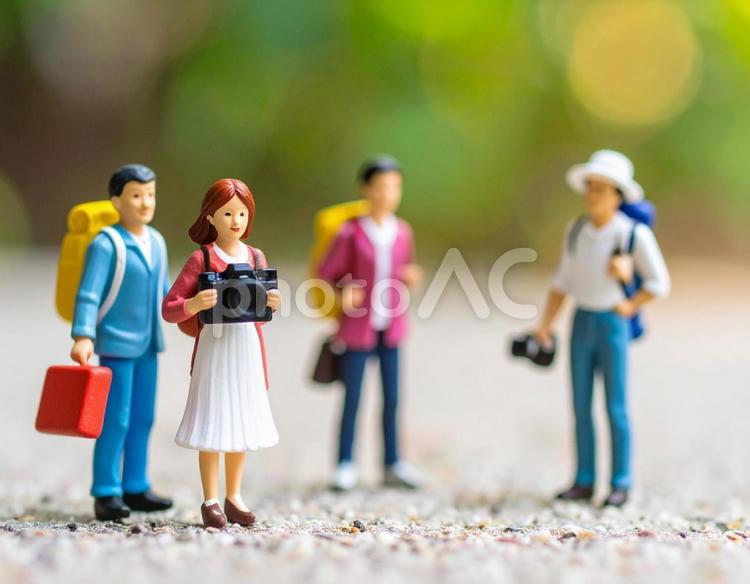 日本の秋を旅するクレイアート人形 秋,日本,旅の写真素材