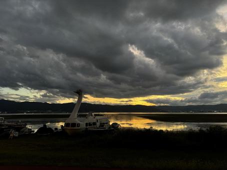 諏訪湖 諏訪湖,湖,風景の写真素材