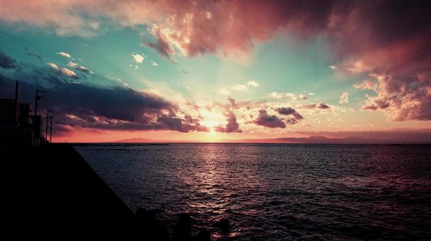 夕日 夕日の写真
