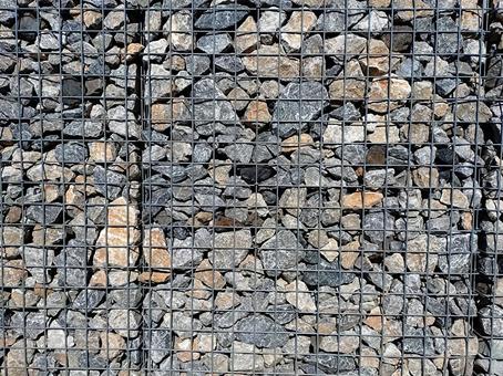 ガビオン ガビオン,塀,フェンスの写真素材