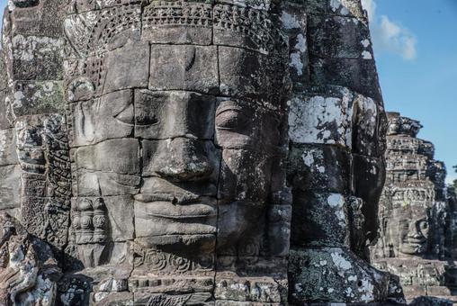 カンボジア・バイヨン寺院の顔 カンボジア・バイヨン寺院の顔の写真