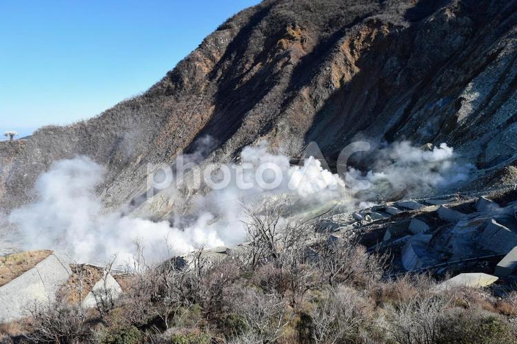 箱根大涌谷の噴煙　神奈川 箱根,大涌谷,噴煙の写真素材