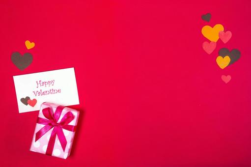 赤背景のバレンタインデザイン バレンタイン,2月14日,プレゼントの写真素材