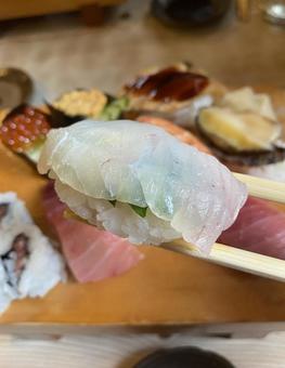 Flounder sushi White fish sushi, JPG