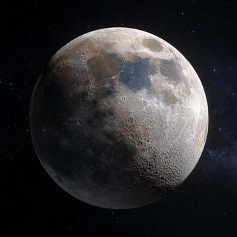 宇宙に浮かぶ神秘の月 宇宙に浮かぶ神秘の月の写真