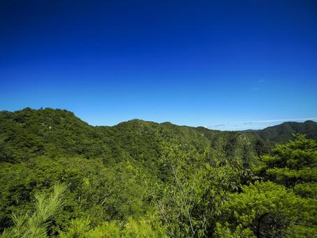 山岳風景と青空 山岳風景と青空 山,登山風景,登山の写真素材