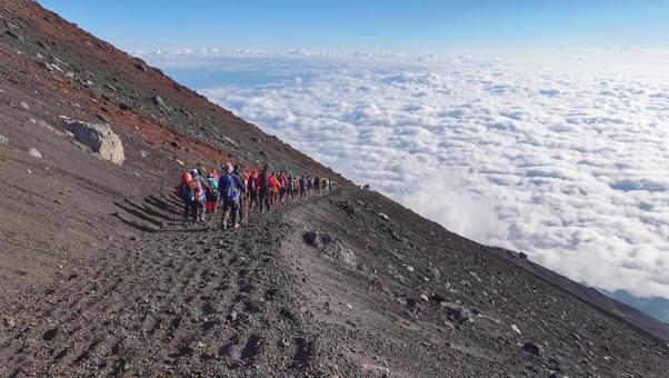 Photo, mountain, climbing, fuji mountain, 