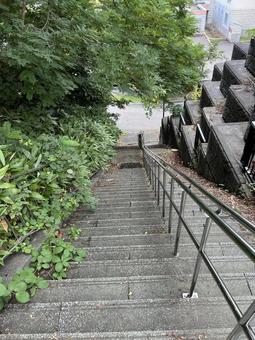 急な石段 急な石段の写真
