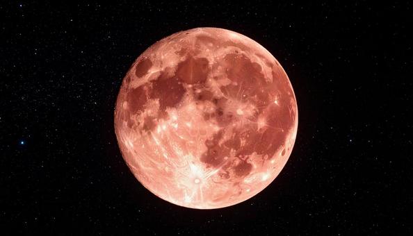 星空に浮かぶブラッドムーン 星空に浮かぶブラッドムーンの写真