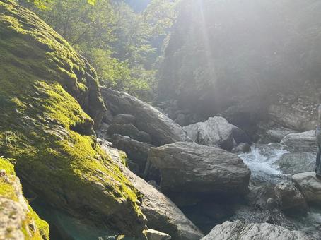 にこ淵 高知県,仁淀川,枝川川の写真素材