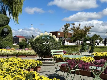 秋の武生中央公園 秋の武生中央公園 モニュメント,菊人形,菊祭の写真素材