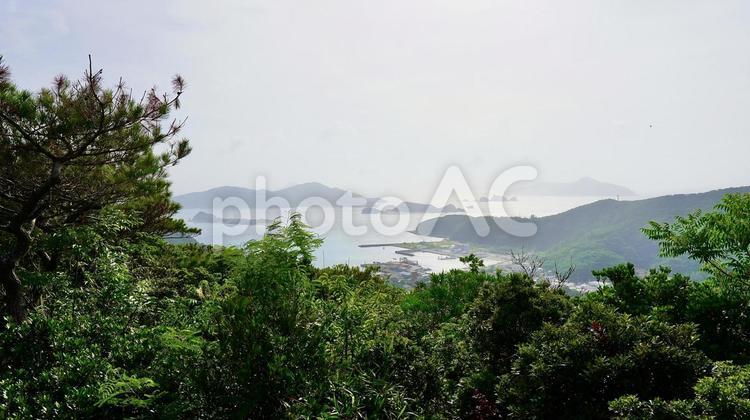 沖縄県座間味村高月山展望台から見える風景 高月山展望台,海,島の写真素材