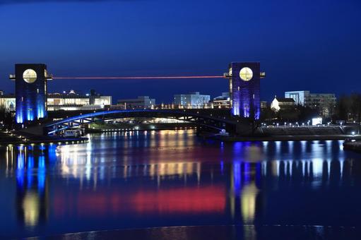 環水公園 風景,夜景,夜の写真素材