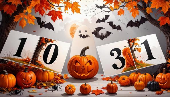 10月31日のハロウィン飾り 10月31日のハロウィン飾りの写真