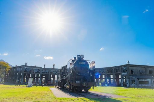 大分県　玖珠町　旧豊後森機関庫 旧豊後森機関庫,豊後森機関庫,大分の写真素材
