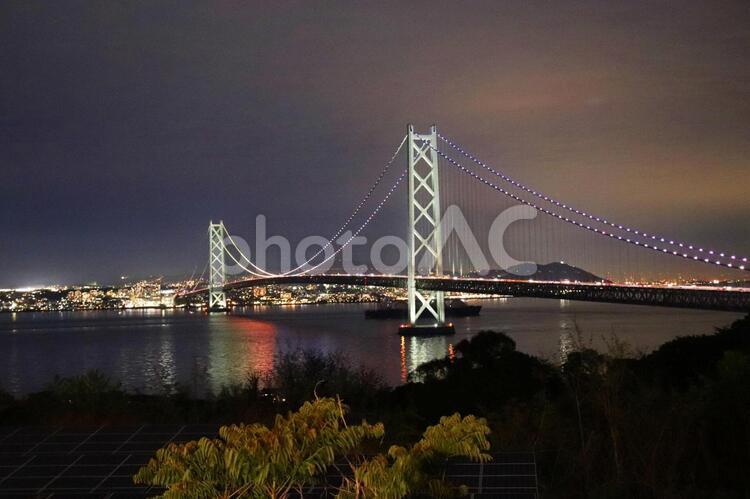 明石大橋（淡路島側から撮影） 明石大橋,明石,淡路の写真素材
