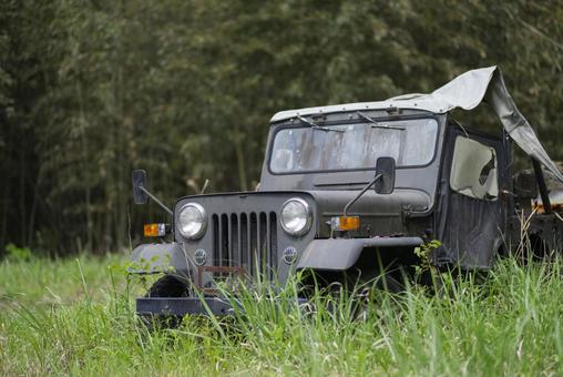 草むらに捨てられた廃車 草むらに捨てられた廃車 自動車,放置,四駆の写真素材