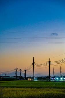 鹿児島の夕暮れの町並み 鹿児島,鹿児島県,夕暮れの写真素材