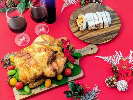 クリスマス（チキン＆ワイン）7の写真