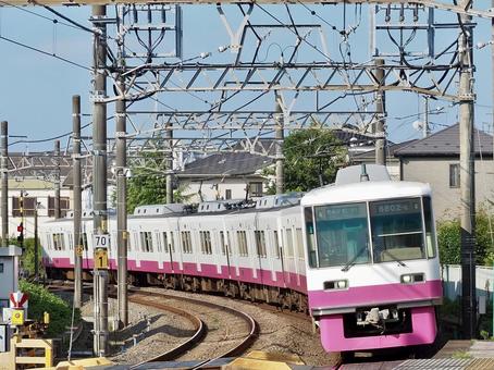 京成松戸線 8800形 8802編成 京成松戸線 8800形 8802編成 松戸線,京成松戸線,8800形の写真素材