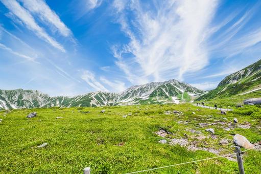 立山連峰の眺望 立山連峰,室堂平,真砂岳の写真素材