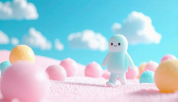 お菓子の国のかわいいキャラクター お菓子の国のかわいいキャラクターの写真