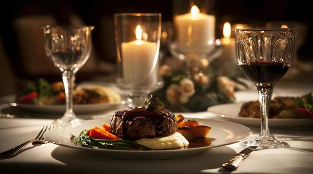 キャンドルディナーの食卓・ロマンチック キャンドルディナーの食卓・ロマンチックの写真