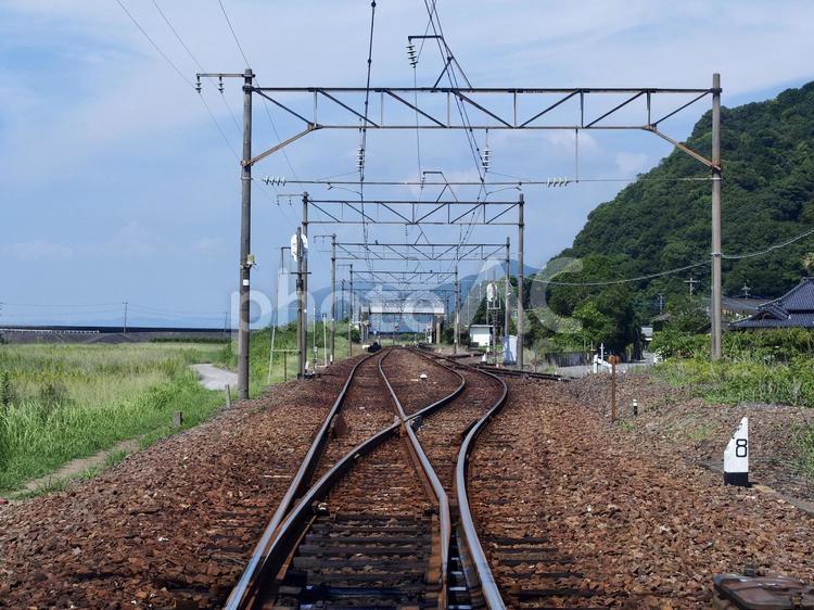 田舎の線路 駅,線路,鉄道の写真素材