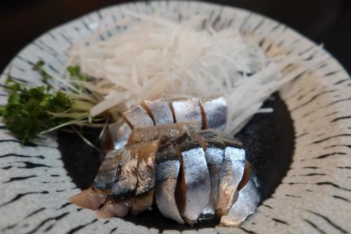 サンマの刺身と薬味 サンマの刺身と薬味 秋,サンマ,秋刀魚の写真素材