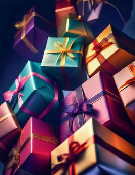 ギフトのイメージ(ポスター用) クリスマスプレゼント,プレゼント,ギフトの写真素材