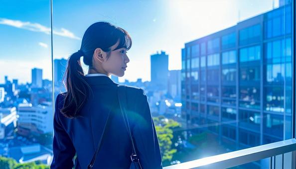 希望を抱く学生後ろ姿 希望を抱く学生後ろ姿の写真