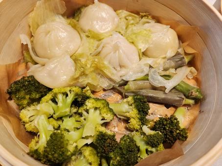 蒸し料理 蒸し料理 蒸籠,蒸し料理,ヘルシーの写真素材