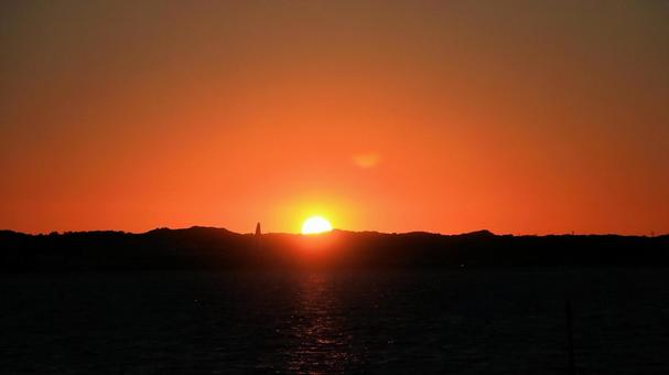 秋 浜名湖サンセット 秋 浜名湖サンセット 夕日,秋,浜名湖の写真素材