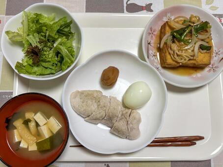 鶏肉と野菜の和食献立 和食,献立,定食の写真素材