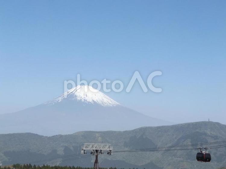 富士山と箱根ロープウエイ 富士山,箱根,ロープウエイの写真素材