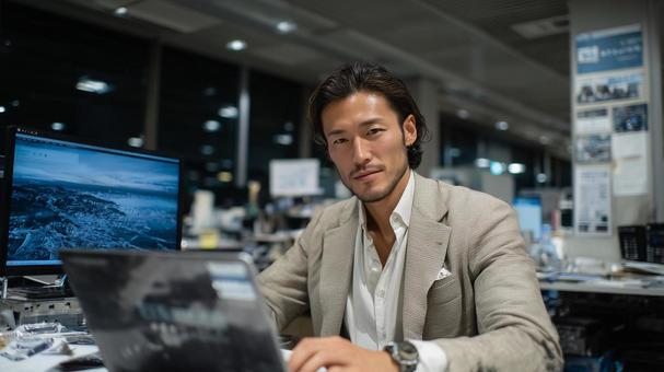 仕事中のIT技術者 仕事中のIT技術者の写真