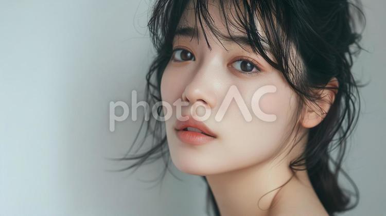 透明感のある肌のアジア人女性02 女性,美肌,ビューティーの写真素材