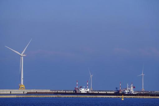 風力発電機 風力発電機 洋上,風力発電機,海洋の写真素材