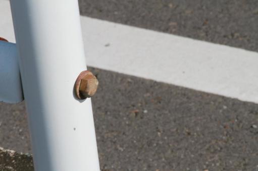 ボルトと支柱 支柱,錆び,鉄骨の写真素材