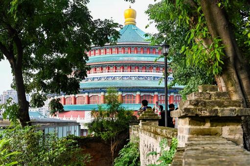 重慶市人民大礼堂 重慶,人民大礼堂,建築の写真素材