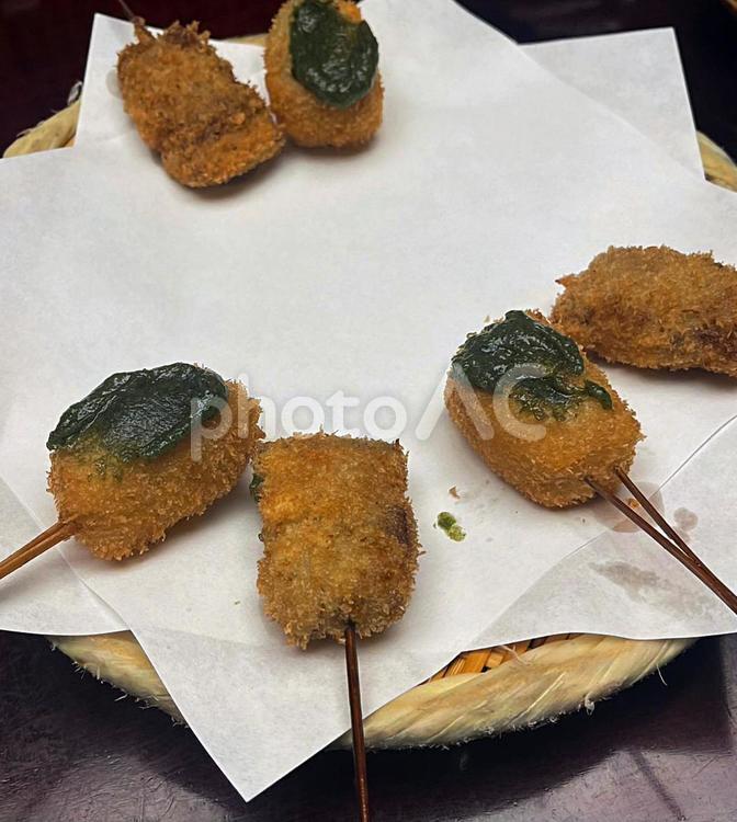 串揚げ　コース 串揚げ,コース,湯島の写真素材