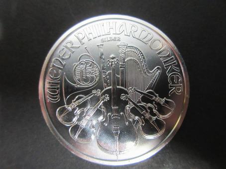 ウィーンハーモニー銀貨 銀,銀貨,硬貨の写真素材