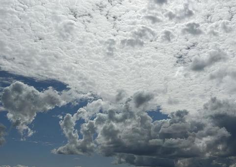 ふわふわした雲の風景 風景,空,スカイの写真素材