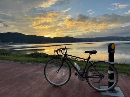 諏訪湖 諏訪湖,湖,諏訪の写真素材